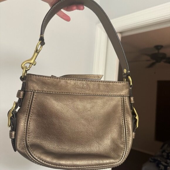 Coach Leather Bag Metallic Bronze Color Shoulder Handbag Mini 9x6 G0882-41864 - Picture 10 of 10